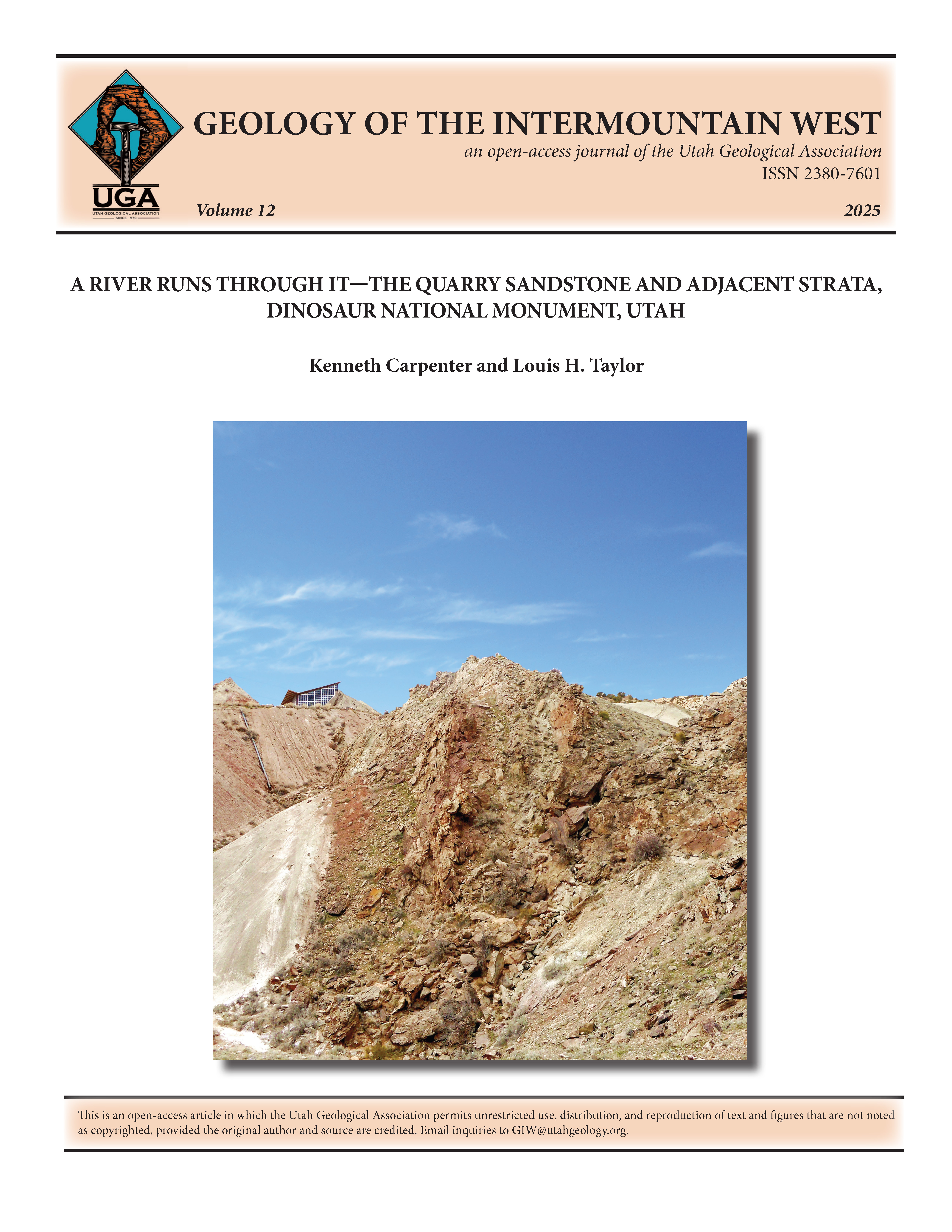 An outcrop of the Quarry Sandstone in the Brushy Basin Member of the Upper Jurassic Morrison Formation located east of the Quarry Exhibit Hall, Dinosaur National Monument, Utah.