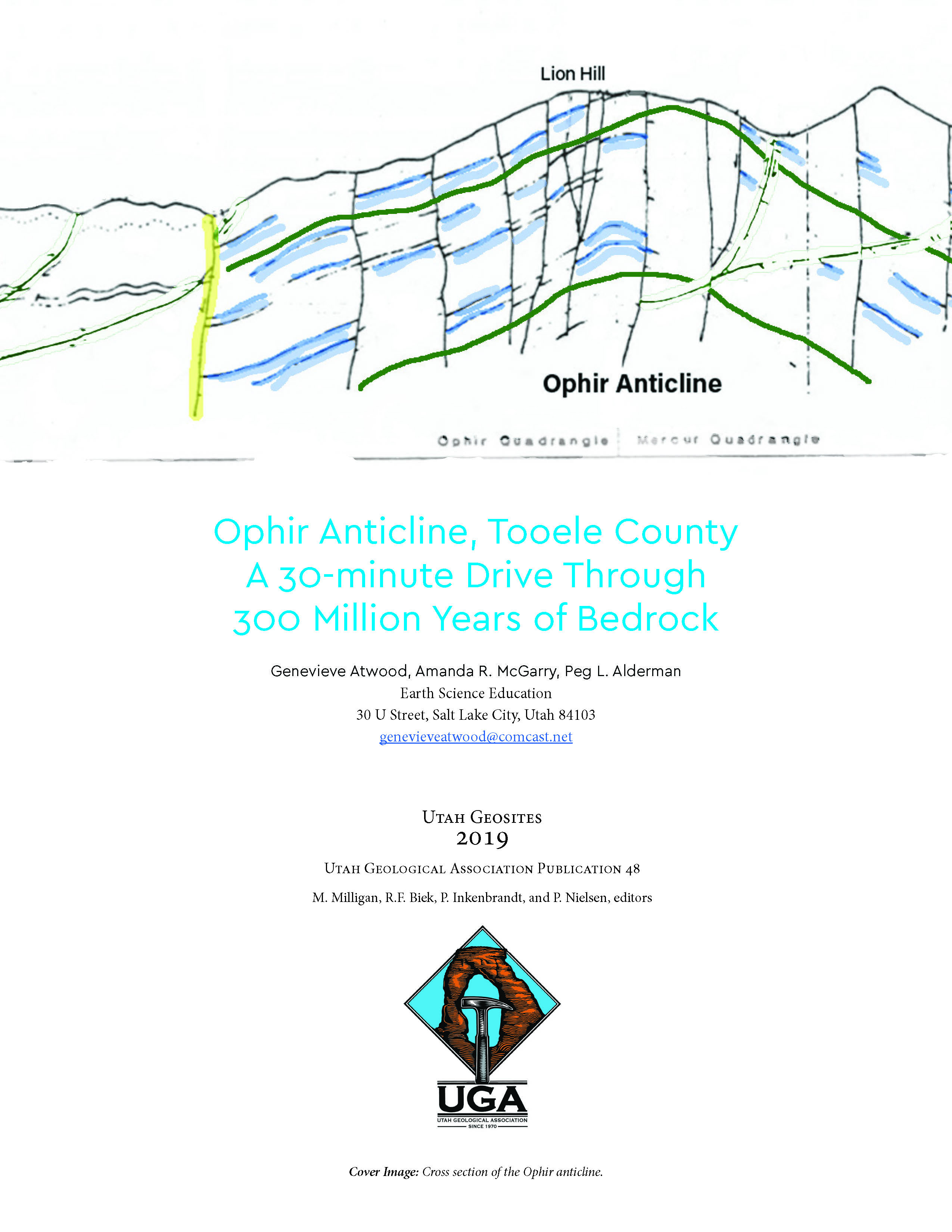 Schematic cross section of Ophir Anticline